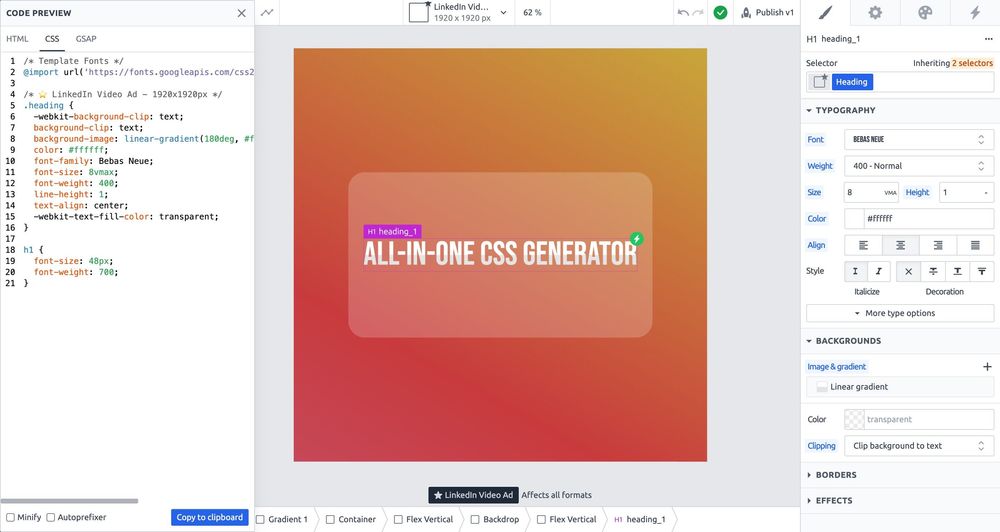 Typevis CSS & GSAP Generator