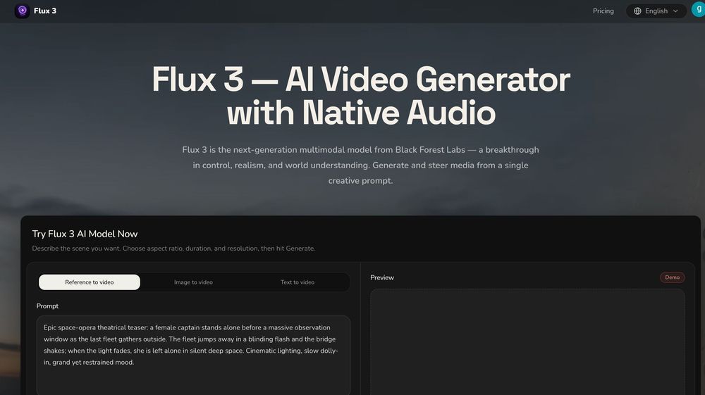 Flux 3 AI Video Generator