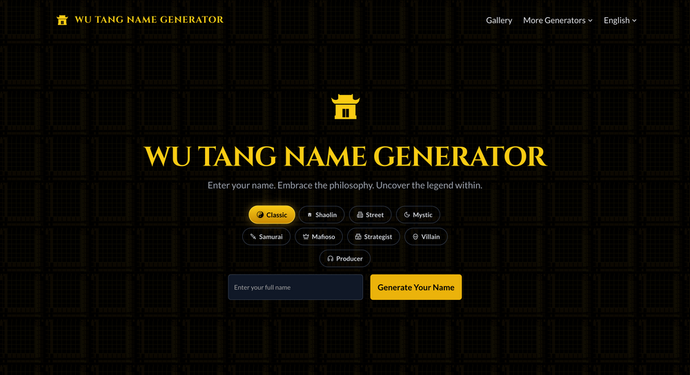 Wu Tang Name Generator