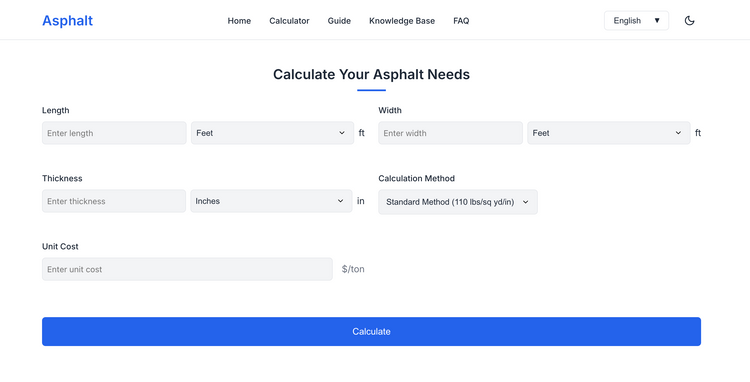 Asphalt Calculator