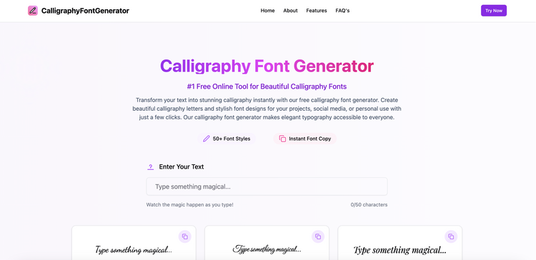 Calligraphy Font Generator